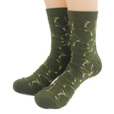 MYORED mens military short tube crew cotton socks summer jungle style army green socks for man male sock