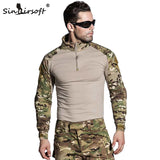 Sinairsoft Camouflage Tactical Military Uniform Multicam Army Combat Shirt Tactical Pants with Knee Pads Hunting Clothes