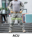 Sinairsoft Camouflage Tactical Military Uniform Multicam Army Combat Shirt Tactical Pants with Knee Pads Hunting Clothes