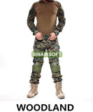 Sinairsoft Camouflage Tactical Military Uniform Multicam Army Combat Shirt Tactical Pants with Knee Pads Hunting Clothes