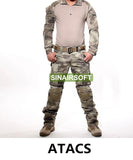 Sinairsoft Camouflage Tactical Military Uniform Multicam Army Combat Shirt Tactical Pants with Knee Pads Hunting Clothes