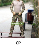 Sinairsoft Camouflage Tactical Military Uniform Multicam Army Combat Shirt Tactical Pants with Knee Pads Hunting Clothes