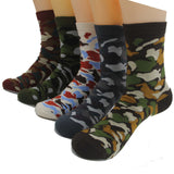 MYORED Mens Green army socks Mans cotton Casual ankle Socks summer Camouflage for team party playing games 5 Pairs/Lot