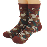 MYORED Mens Green army socks Mans cotton Casual ankle Socks summer Camouflage for team party playing games 5 Pairs/Lot