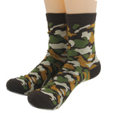 MYORED Mens Green army socks Mans cotton Casual ankle Socks summer Camouflage for team party playing games 5 Pairs/Lot