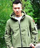 HONG WILD Tactical fleece jacket Military Uniform Soft Shell Casual  Hooded Jacket Men Thermal army Clothing